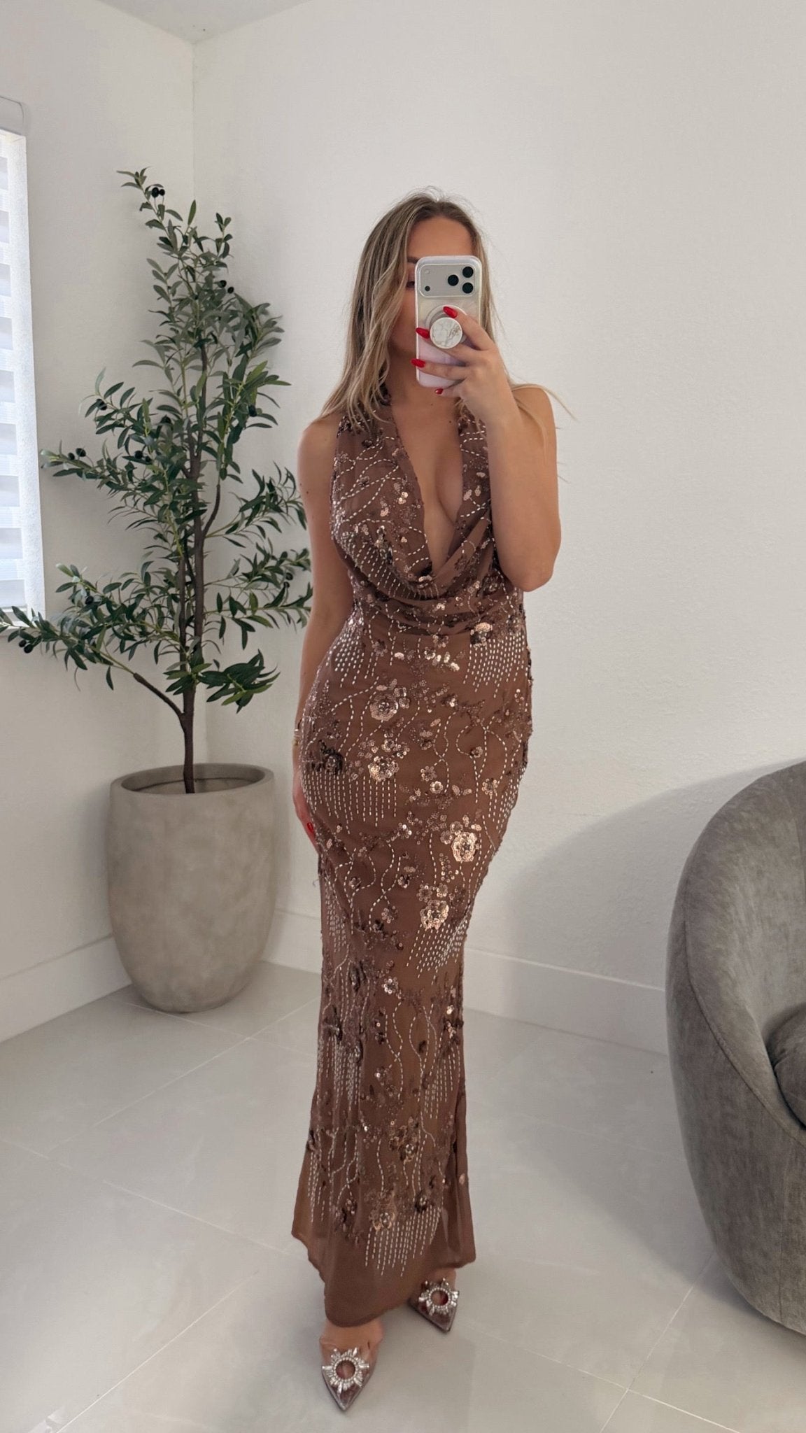 Laura Dress in Brown - Miami O’clock Shop