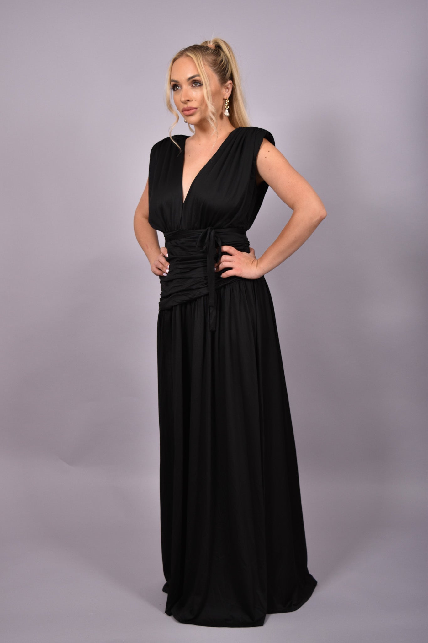 Malina Black Maxi Dress - Miami O’clock Shop