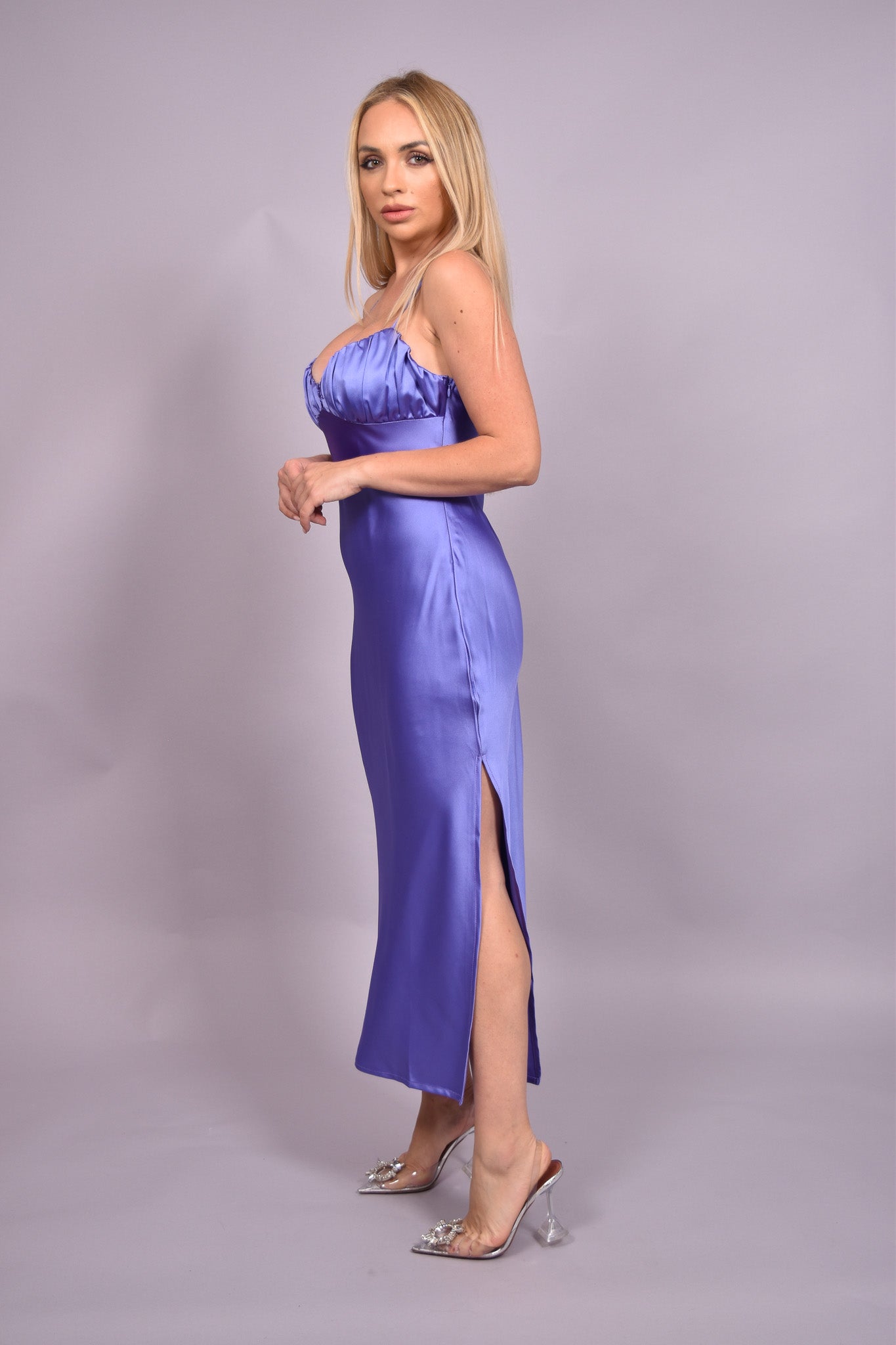 Mara Satin Midi Dress - Miami O’clock Shop