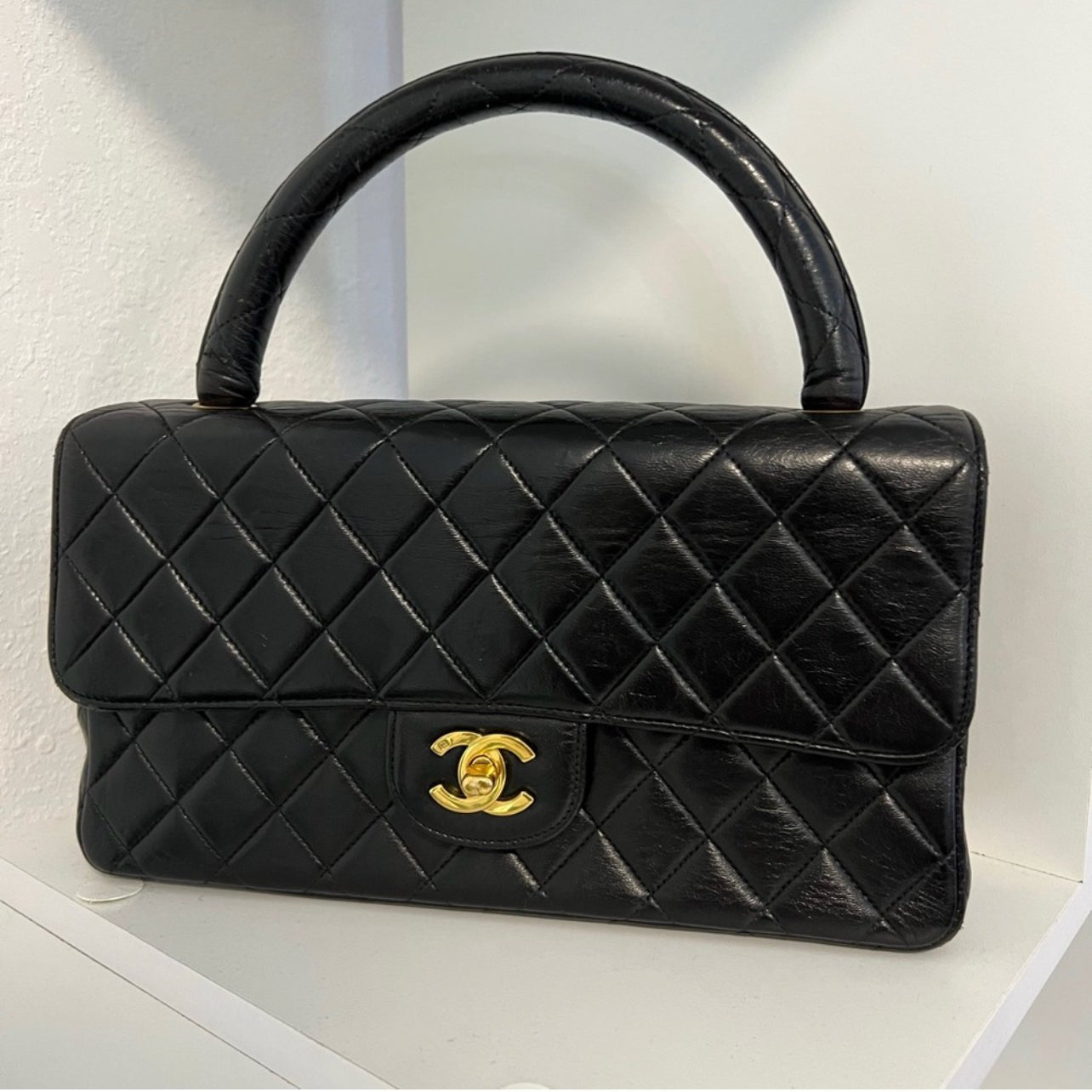 Chanel Vintage Twin Top Handle Flap Bag Quilted Lambskin – Miami O
